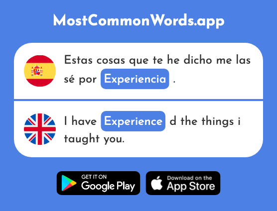 Experiencia - Experience (La 416 Palabra Más Común En English)