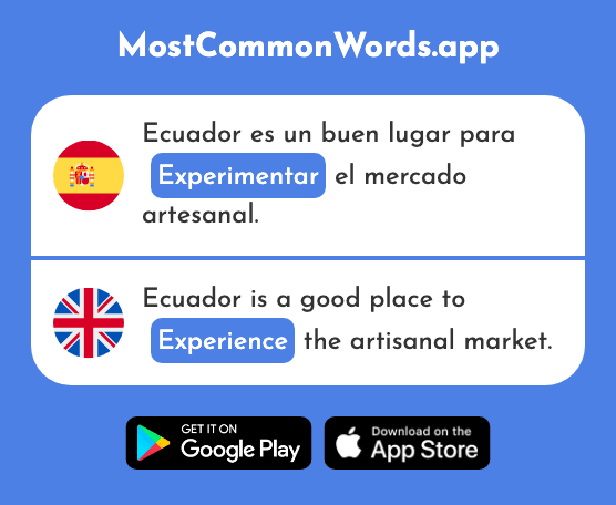 Experimentar - Experience, experiment (La 1682 Palabra Más Común En English)