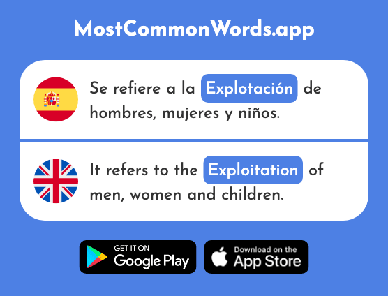 Explotación - Exploitation, cultivation (La 2727 Palabra Más Común En English)