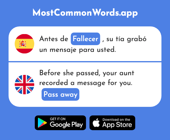 Fallecer - Pass away (La 2493 Palabra Más Común En English)