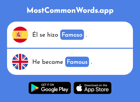 Famoso - Famous, well known (La 997 Palabra Más Común En English)