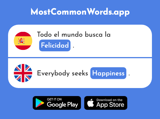 Felicidad - Happiness (La 1671 Palabra Más Común En English)