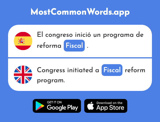 Fiscal - Fiscal, treasury (La 2246 Palabra Más Común En English)