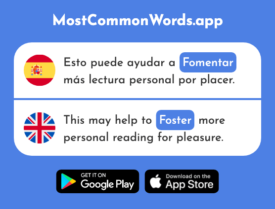 Fomentar - Foster, promote, encourage (La 2870 Palabra Más Común En English)