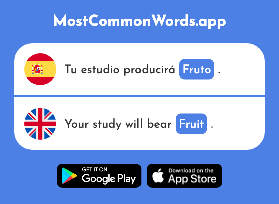 Fruto - Fruit, result (La 1914 Palabra Más Común En English)