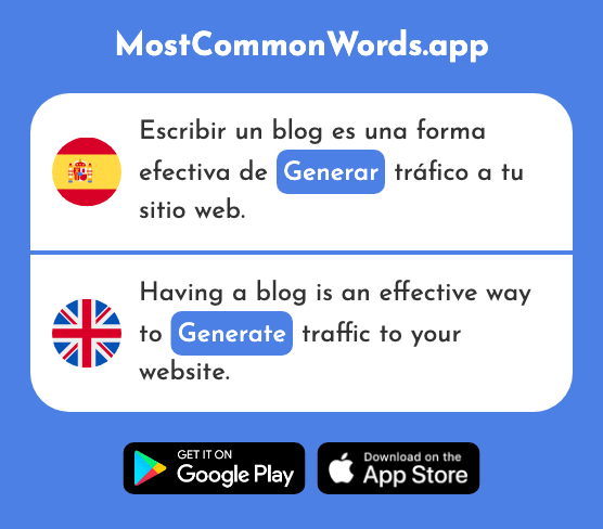 Generar - Generate (La 711 Palabra Más Común En English)