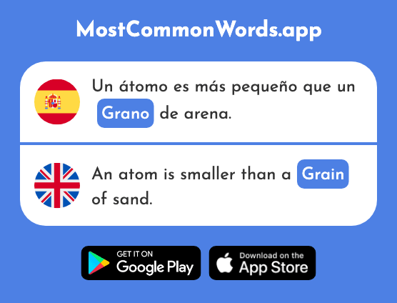 Grano - Grain, kernel (La 2996 Palabra Más Común En English)