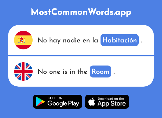 Habitación - Room, bedroom, habitat (La 1069 Palabra Más Común En English)