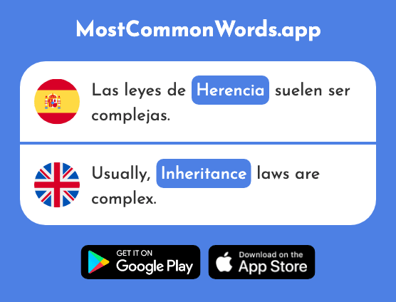 Herencia - Inheritance, legacy (La 2669 Palabra Más Común En English)