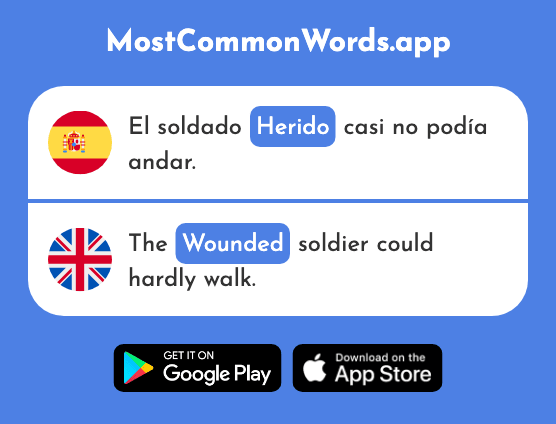 Herido - Wounded (La 2385 Palabra Más Común En English)