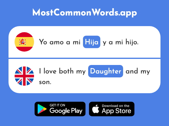 Hija - Daughter (La 769 Palabra Más Común En English)