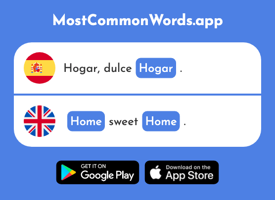 Hogar - Home, hearth (La 1213 Palabra Más Común En English)