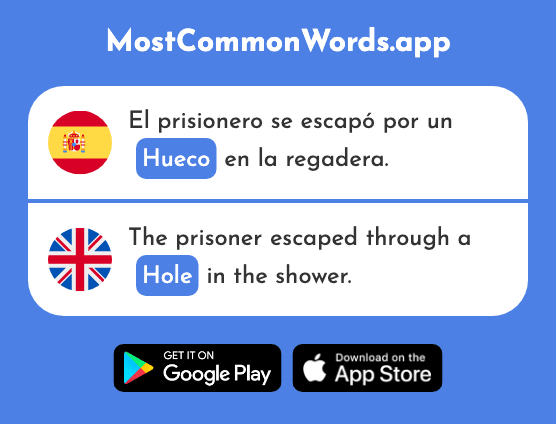 Hueco - Hole, cavity (La 2760 Palabra Más Común En English)