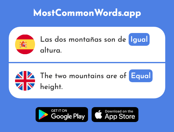 Igual - Equal, same (La 263 Palabra Más Común En English)