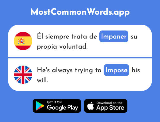 Imponer - Impose, enforce (La 878 Palabra Más Común En English)