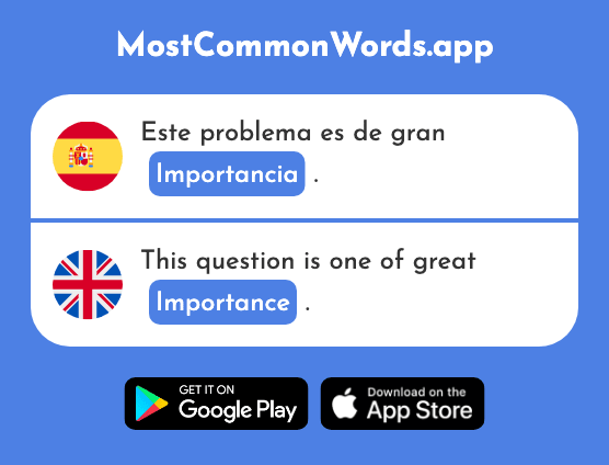 Importancia - Importance (La 660 Palabra Más Común En English)