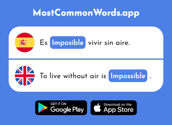 Imposible - Impossible (La 1418 Palabra Más Común En English)