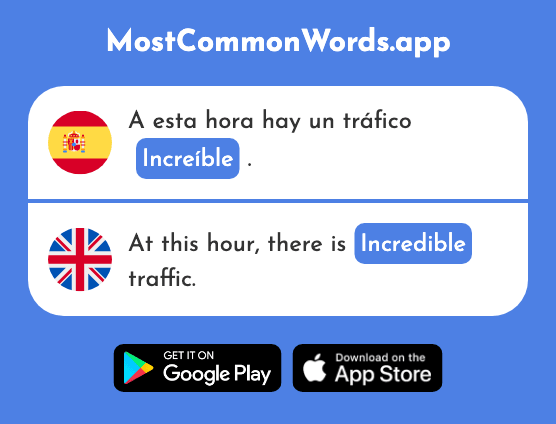 Increíble - Incredible, unbelievable (La 1642 Palabra Más Común En English)