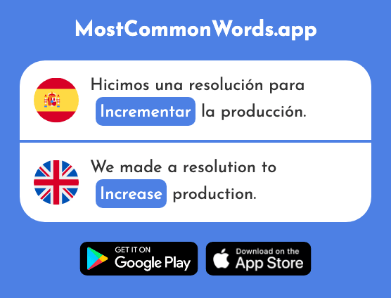 Incrementar - Increase (La 2029 Palabra Más Común En English)