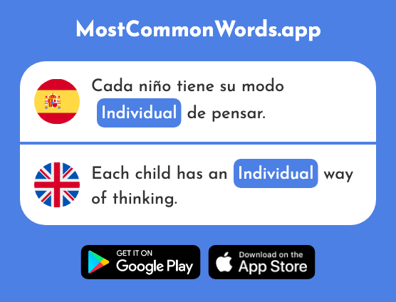 Individual - Individual (La 1692 Palabra Más Común En English)