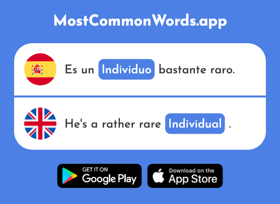 Individuo - Individual, person (La 1133 Palabra Más Común En English)