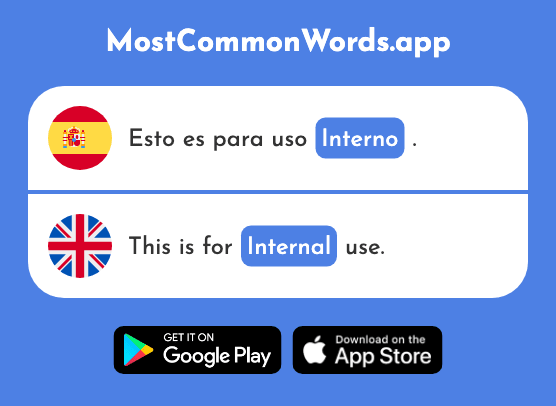 Interno - Internal (La 1110 Palabra Más Común En English)