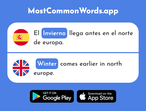 Invierno - Winter (La 1813 Palabra Más Común En English)