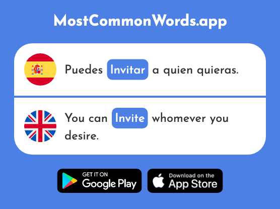 Invitar - Invite (La 820 Palabra Más Común En English)