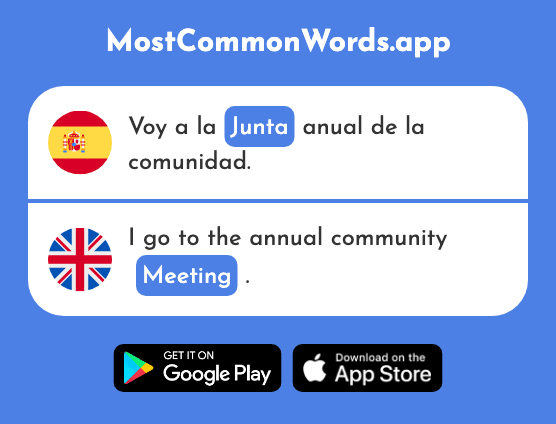 Junta - Meeting, conference, seam (La 1921 Palabra Más Común En English)