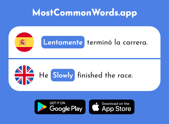 Lentamente - Slowly (La 1843 Palabra Más Común En English)