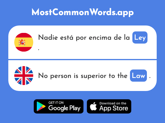 Ley - Law, bill, rule (La 334 Palabra Más Común En English)
