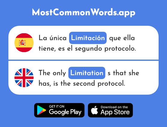 Limitación - Limitation (La 2798 Palabra Más Común En English)