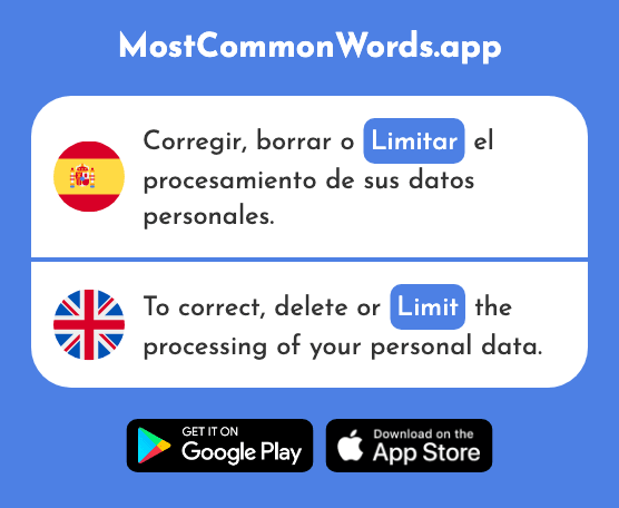 Limitar - Limit (La 1376 Palabra Más Común En English)