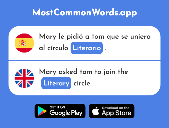Literario - Literary (La 1203 Palabra Más Común En English)
