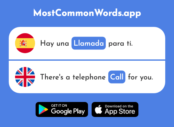 Llamada - Call, knock (La 1324 Palabra Más Común En English)