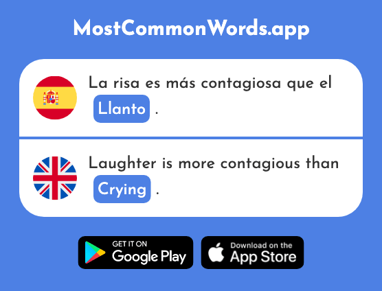 Llanto - Crying, weeping (La 2489 Palabra Más Común En English)