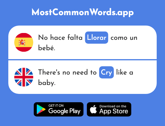 Llorar - Cry (La 630 Palabra Más Común En English)