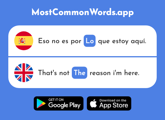 Lo - The (La 10 Palabra Más Común En English)