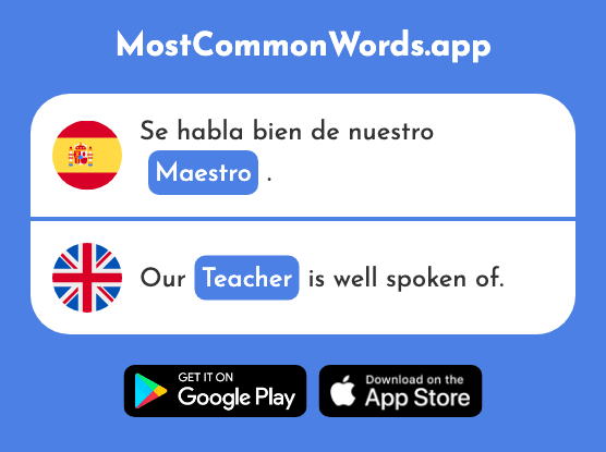 Maestro - Teacher, master (La 602 Palabra Más Común En English)