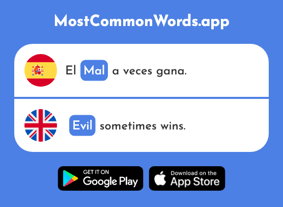 Mal - Evil (La 623 Palabra Más Común En English)