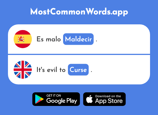 Maldecir - Curse, insult (La 2612 Palabra Más Común En English)