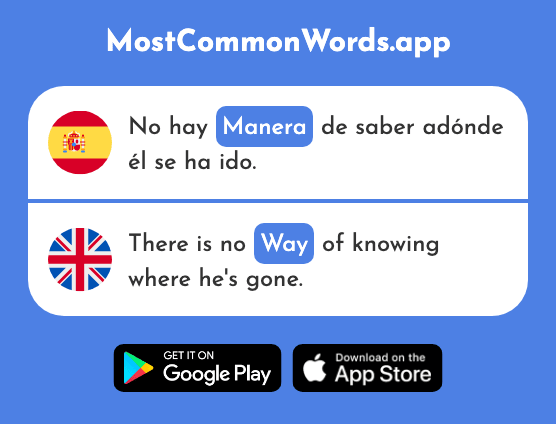 Manera - Way, manner (La 170 Palabra Más Común En English)