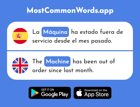 Máquina - Machine (La 1117 Palabra Más Común En English)