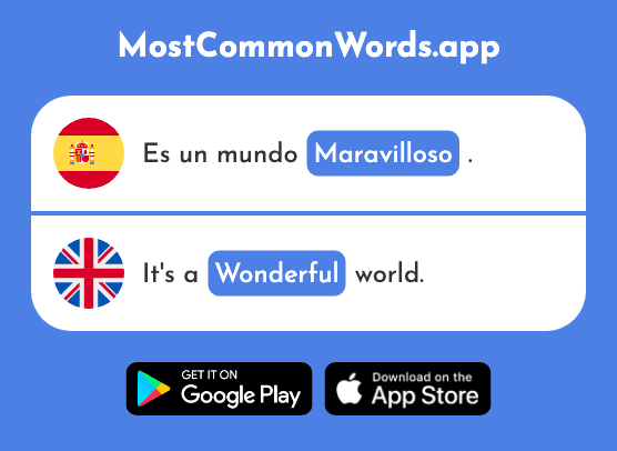 Maravilloso - Wonderful, marvelous (La 1526 Palabra Más Común En English)