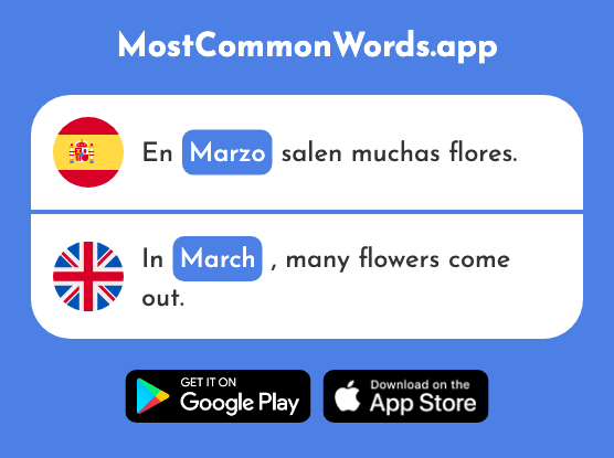 Marzo - March (La 1231 Palabra Más Común En English)