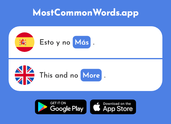 Más - More (La 23 Palabra Más Común En English)