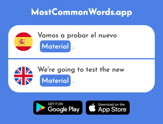 Material - Material, element (La 689 Palabra Más Común En English)