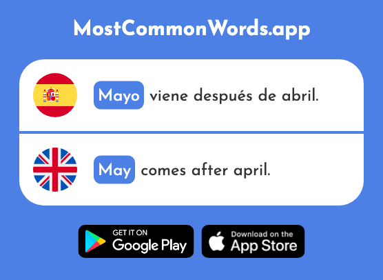 Mayo - May (La 909 Palabra Más Común En English)