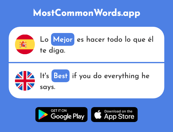 Mejor - Best, better (La 116 Palabra Más Común En English)