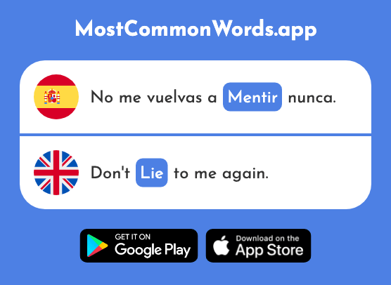 Mentir - Lie (La 2490 Palabra Más Común En English)